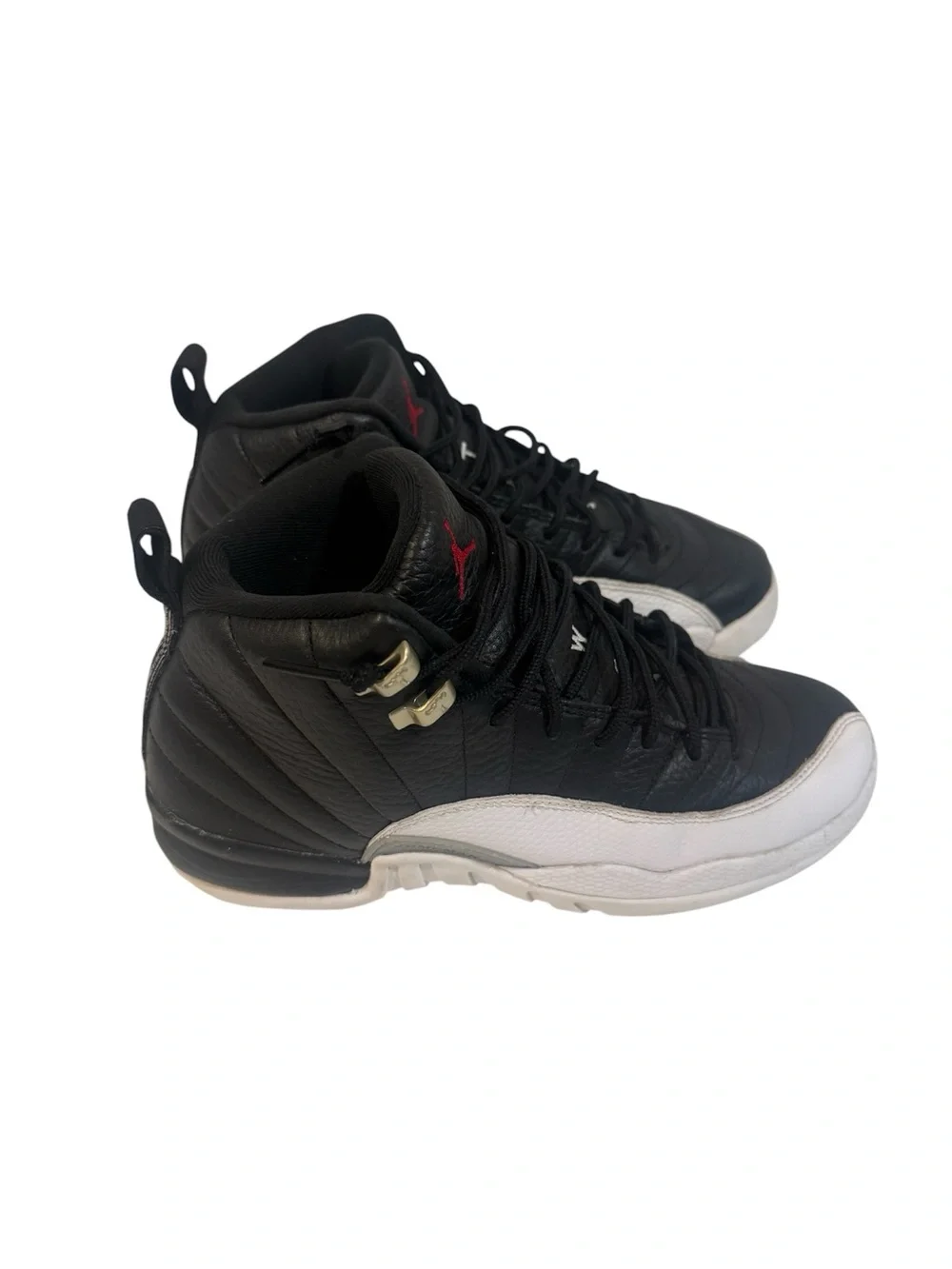 Jordan Air Jordan 12 Retro Black/White Mid Top Sneakers 7Y Style Code 153265-006